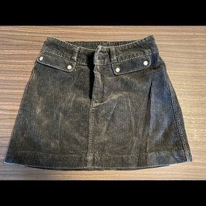Black corduroy mini skirt